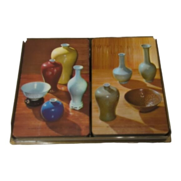 Mid-Century Lady Baltimore Playing Cards Vase Bowl Pottery MCM Complete 2 Decks - Picture 3 of 4